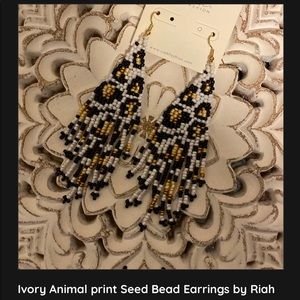 Ivory animal print seed bead Earrings